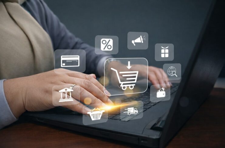 Ilustrasi Belanja Online, e-Commerce, eCommerce, Online Marketplace, Bisnis Online